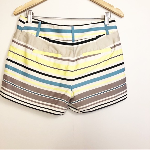 LOFT Riviera Striped Shorts Yellow Blue Size 2 - Picture 4 of 8